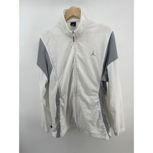 NIKE Air Jordan Jumpman Gray/ White Basketball Zip Up Jacket Size L